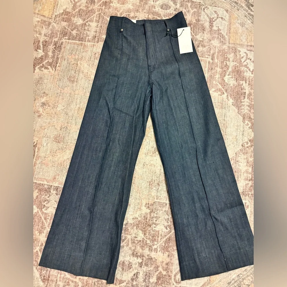 Zara Dark Blue Wide Leg Jeans, size 4 - Picture 5 of 8